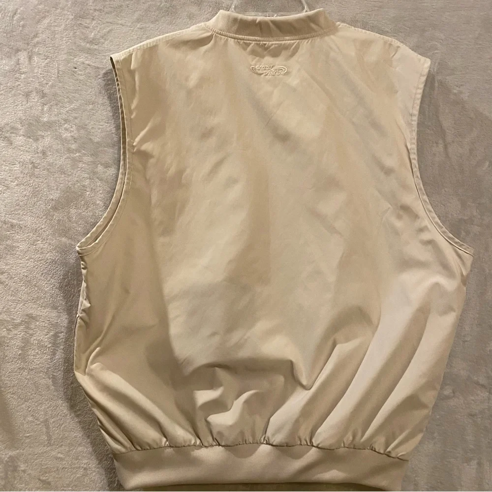 Pebble Beach Vest Men’s Large Tan Lined Golf Embroidered